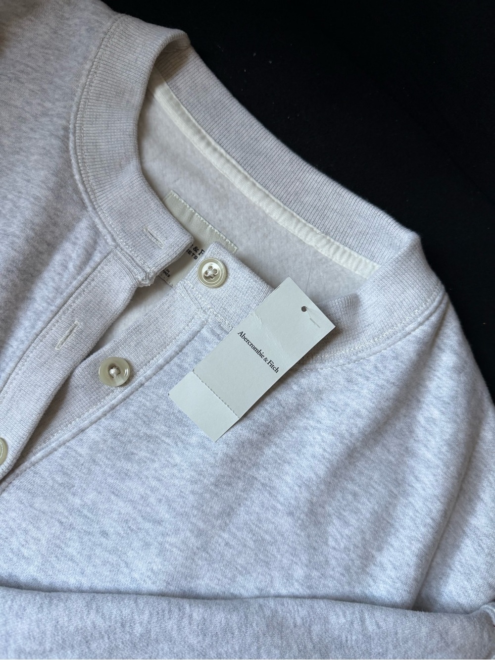 Abercrombie & Fitch Light Gray Henley Sweatshirt for Kids - Picture 2 of 4